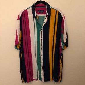 Zara Man | Color block striped button down | L